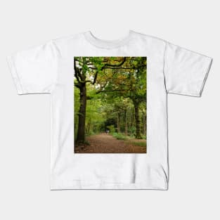 Young couple walk in the woods Kids T-Shirt